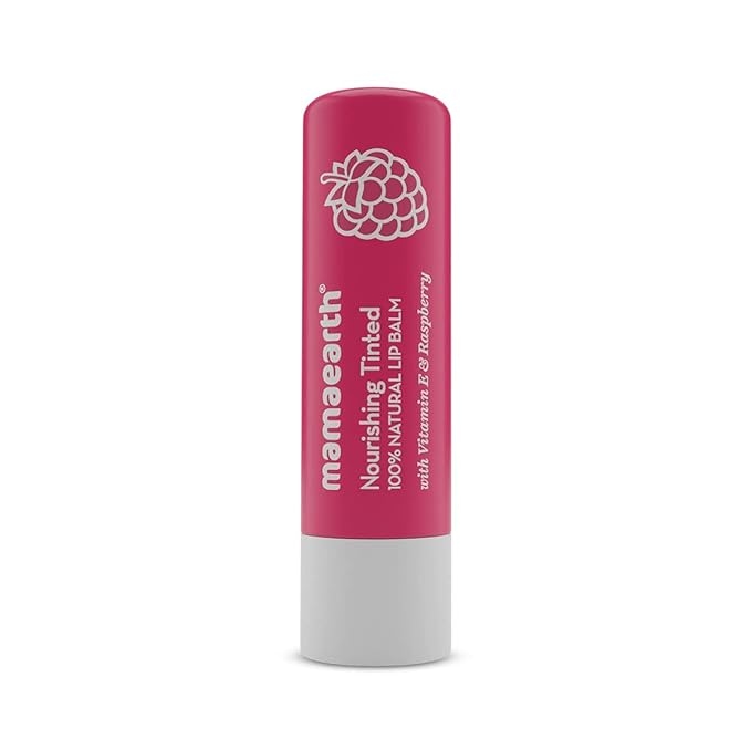 Mamaearth Nourishing Tinted 100% Natural Lip Balm with Vitamin E & Raspberry 4gm