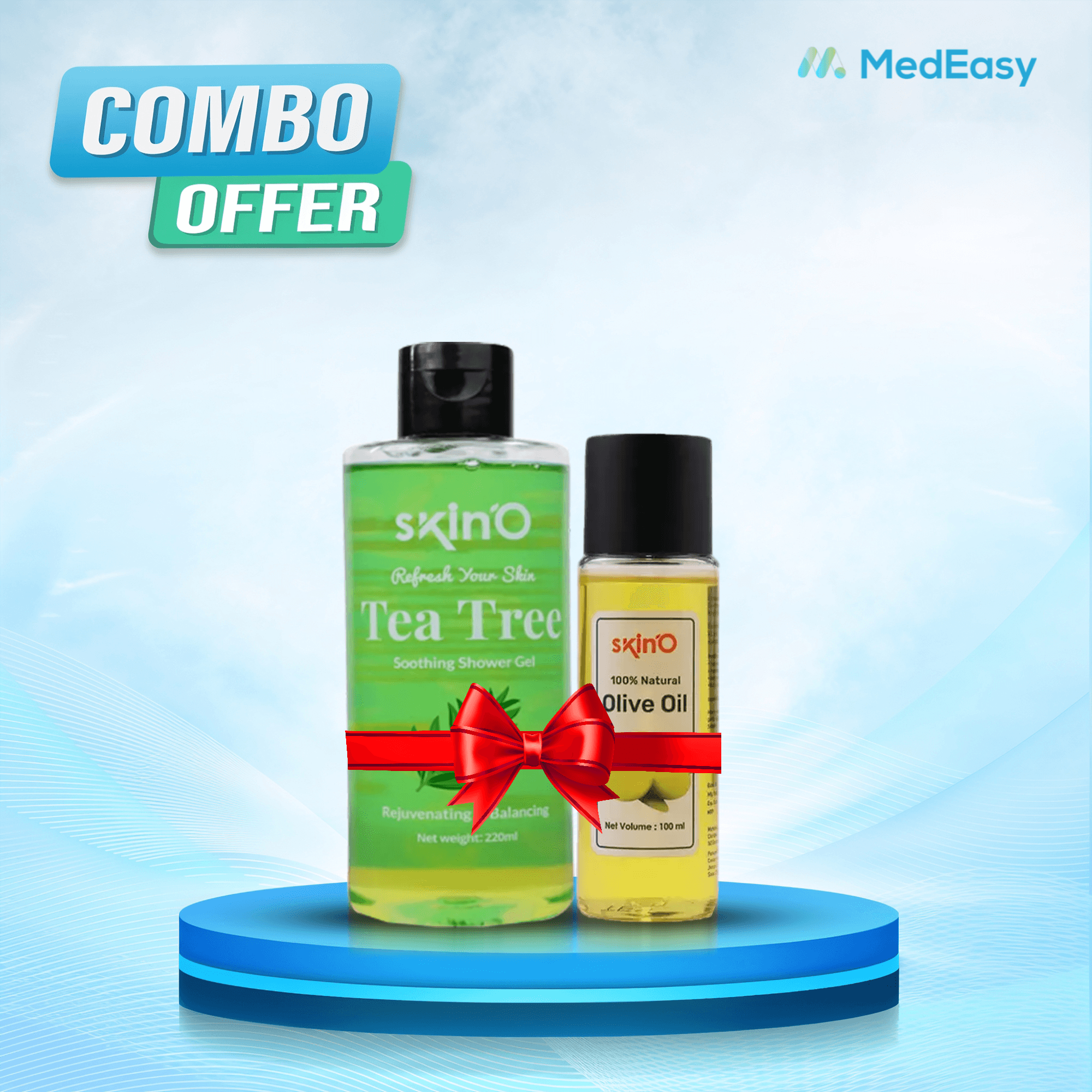 Skino Tea Tree Shower Gel 220ml with Skino Olive Oil 100ml