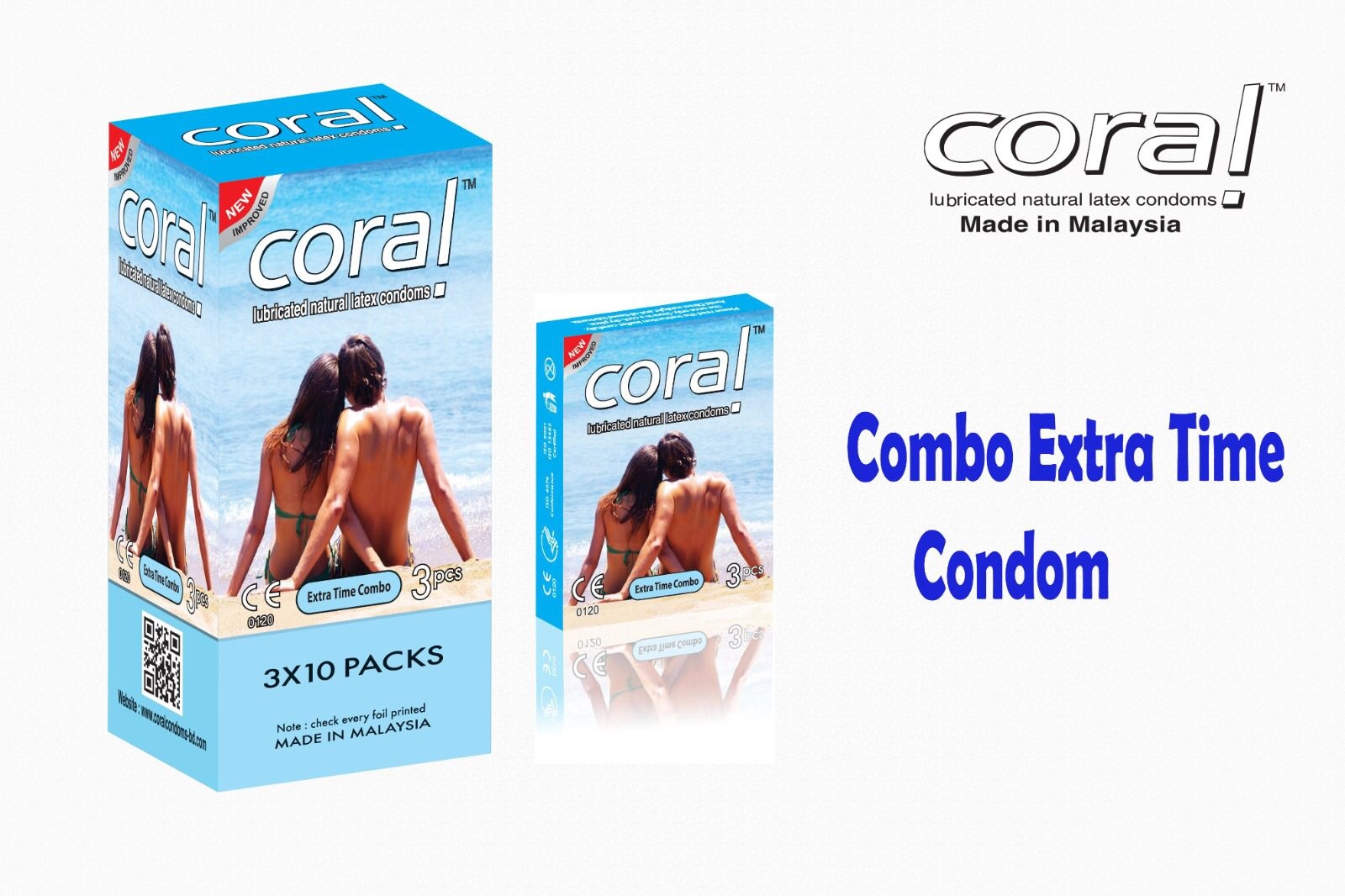 Coral Combo Extra Time Condoms
