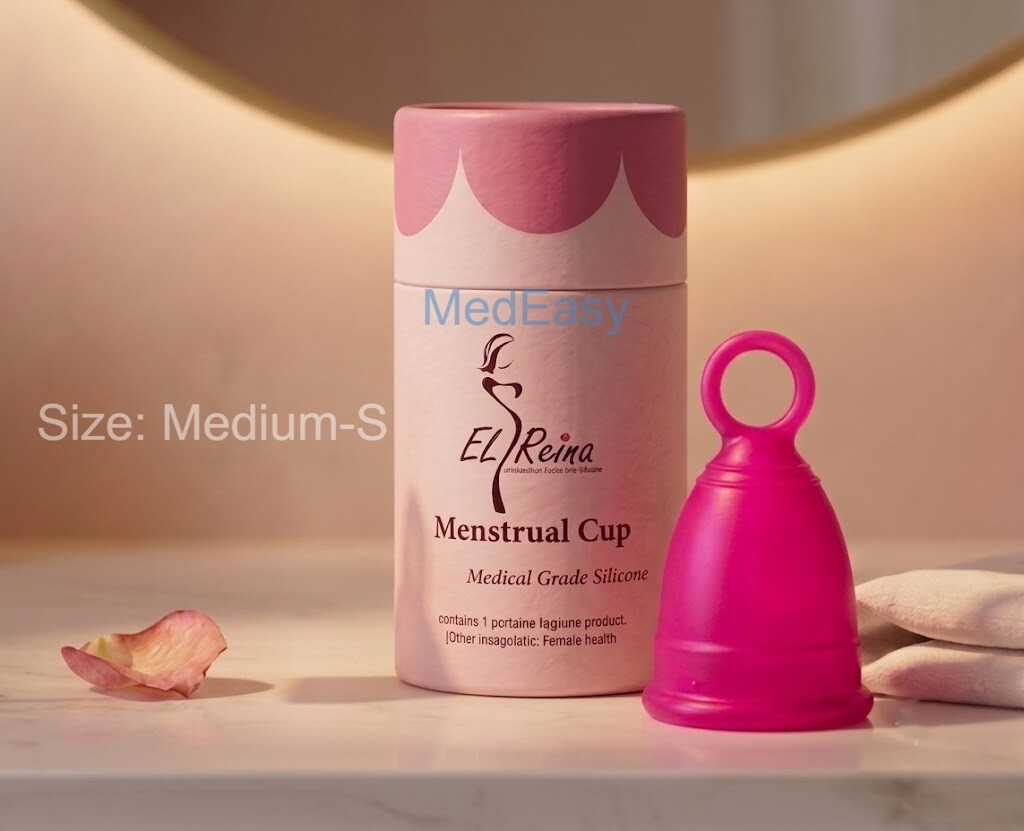ELRiena Menstrual Pink Colour Cup With a Stelizer Pot