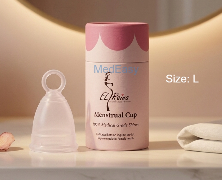 ELRiena Menstrual White Colour Cup With a Stelizer Pot