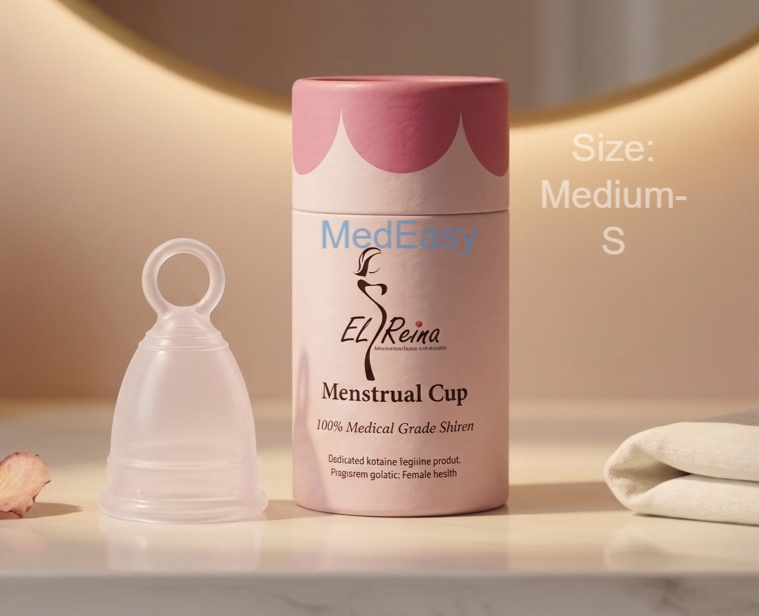 ELRiena Menstrual White Colour Cup With a Stelizer Pot