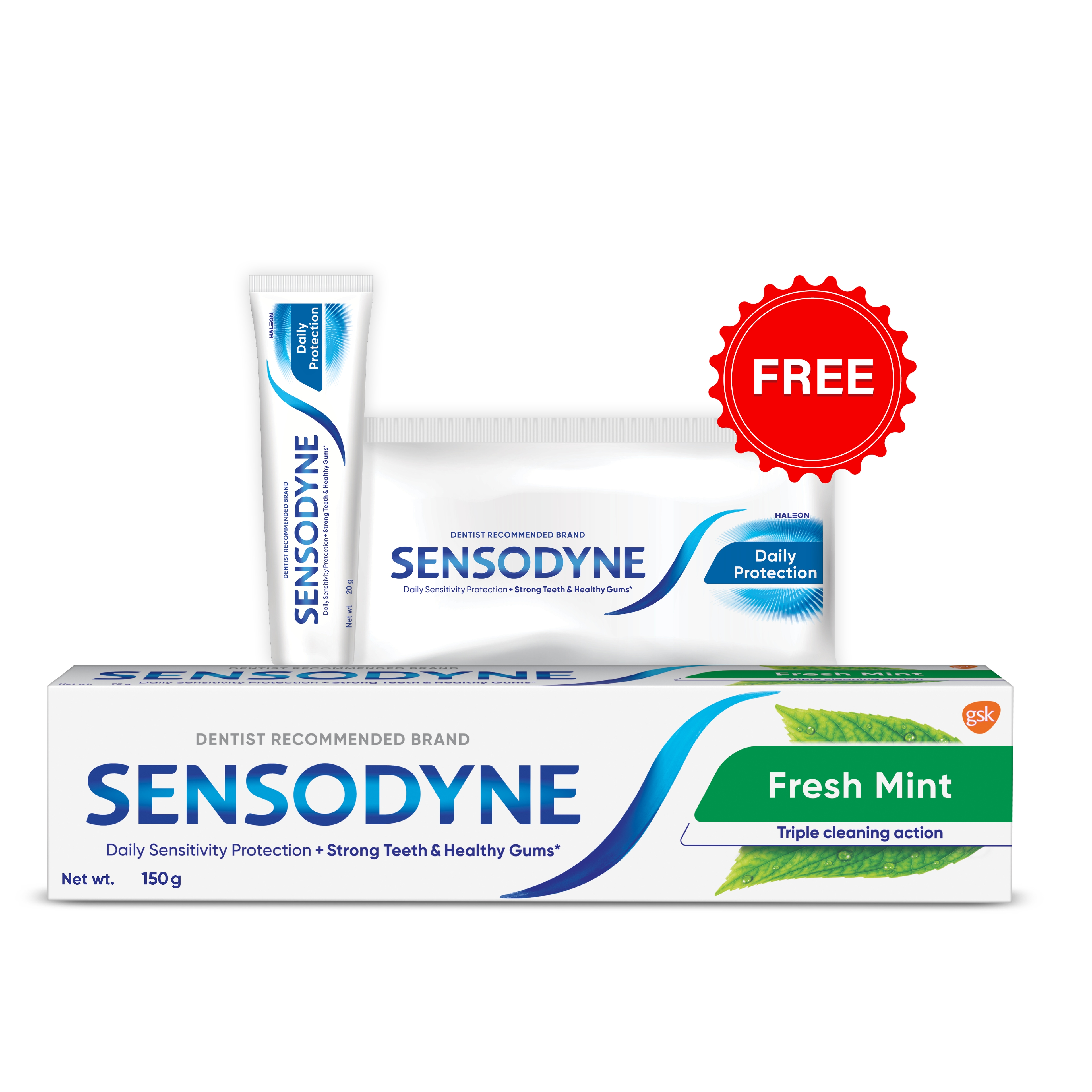 Sensodyne Fresh Mint & Get 1 Daily Protection