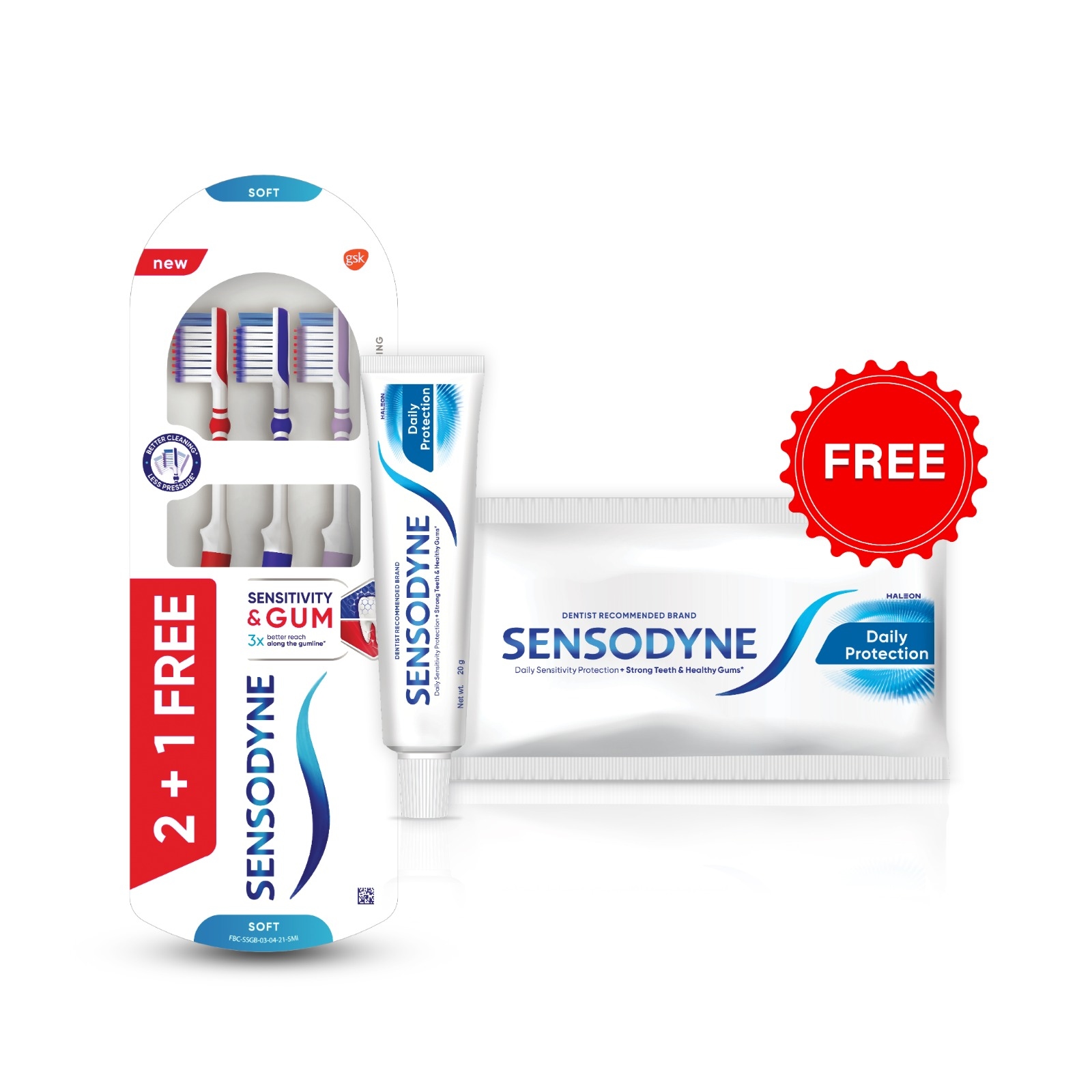 Sensodyne Sensitivity & Gum Combo Toothbrush & Get 1 Daily Protection