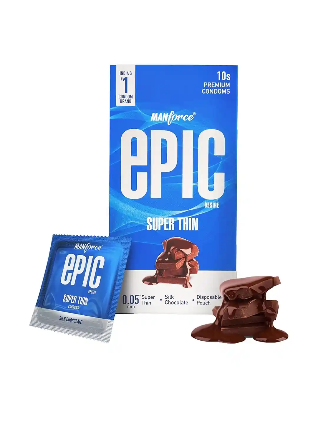 Manforce Epic Desire Super Thin Chocolate Flavour Condom 10Pcs
