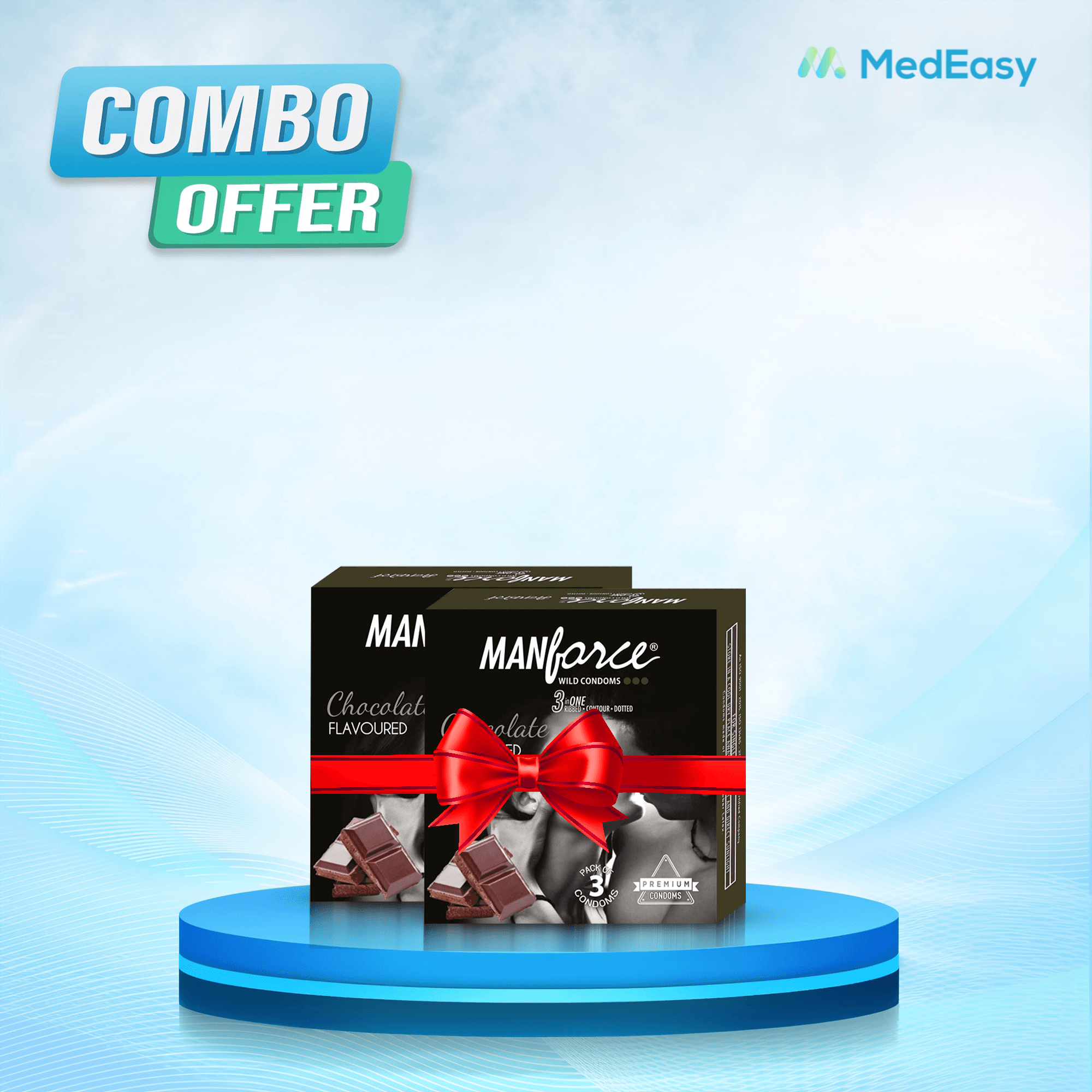 Manforce Chocolate Flavoured Condom 3pc Buy 1 Get 1