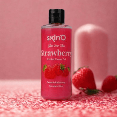 SkinO Glow Your Skin Strawberry Scented Shower Gel for Sweet & Refreshing Skin 220ml