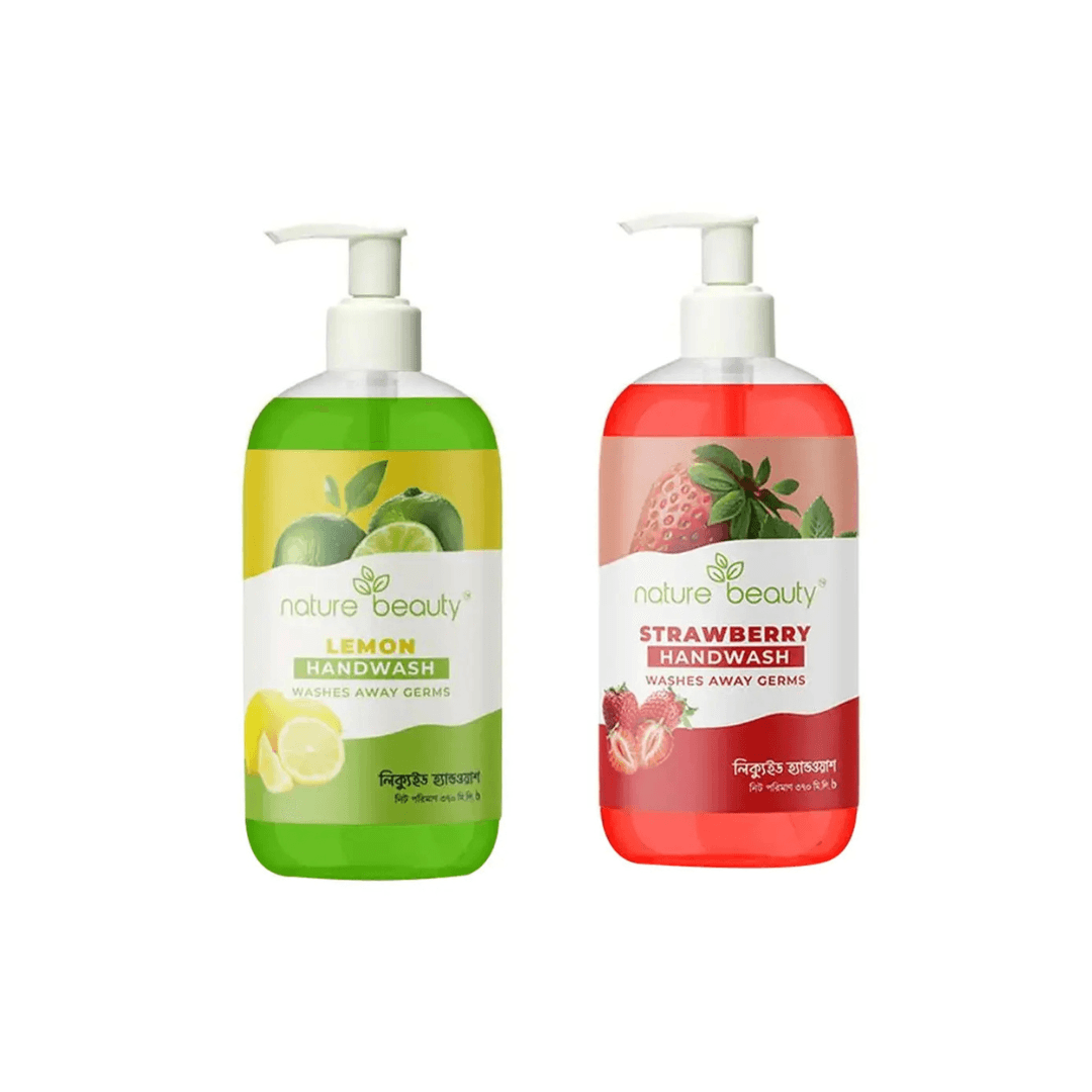 Nature Beauty Lemon Hand Wash 370ml with Free Nature Beauty Strawberry Hand Wash 370ml