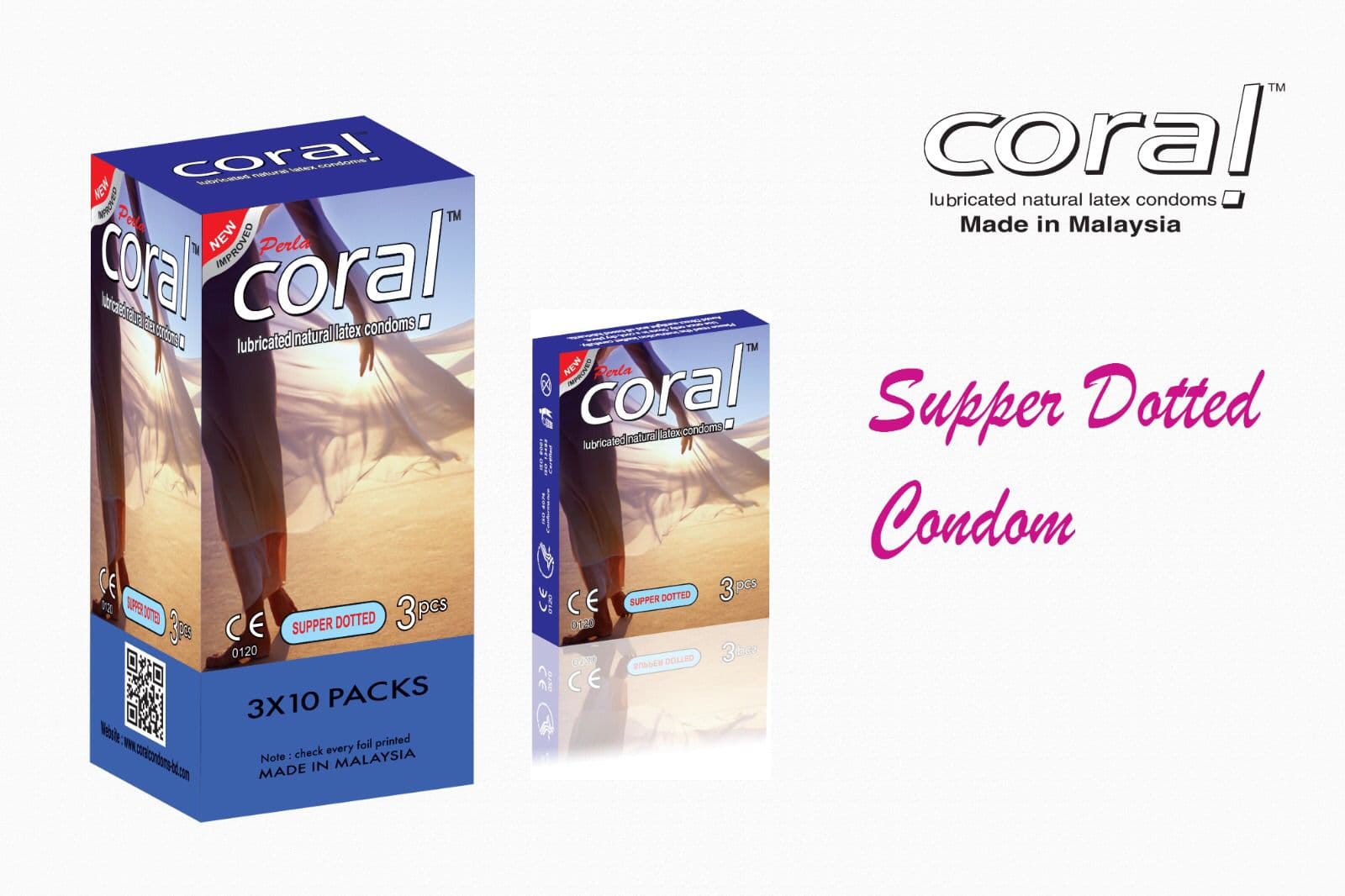 Coral Super Dotted Condoms